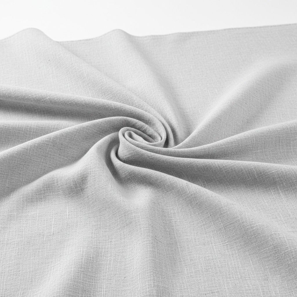 Soft Grey-White Cotton Fabric – Light & Natural Textile